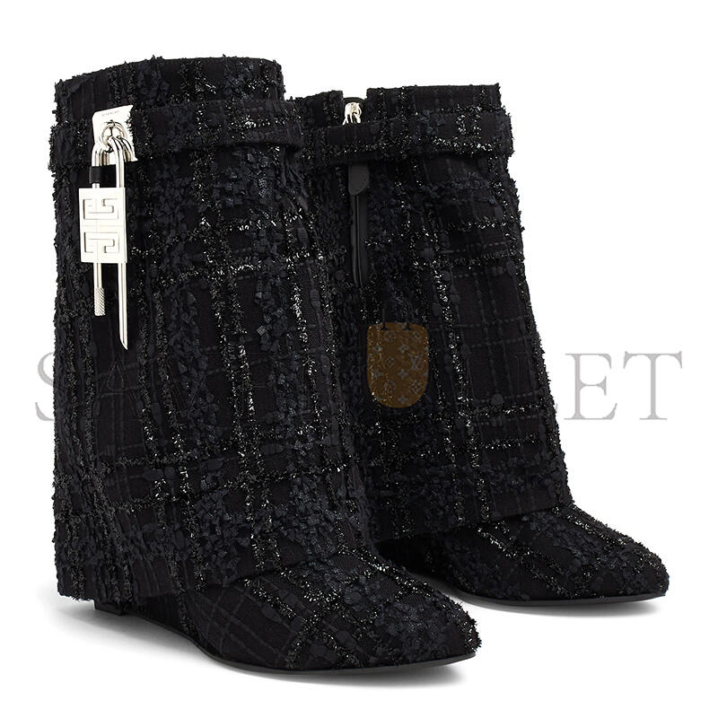 GIVENCHY SHARK LOCK ANKLE BOOTS IN TWEED BE603KE1QA